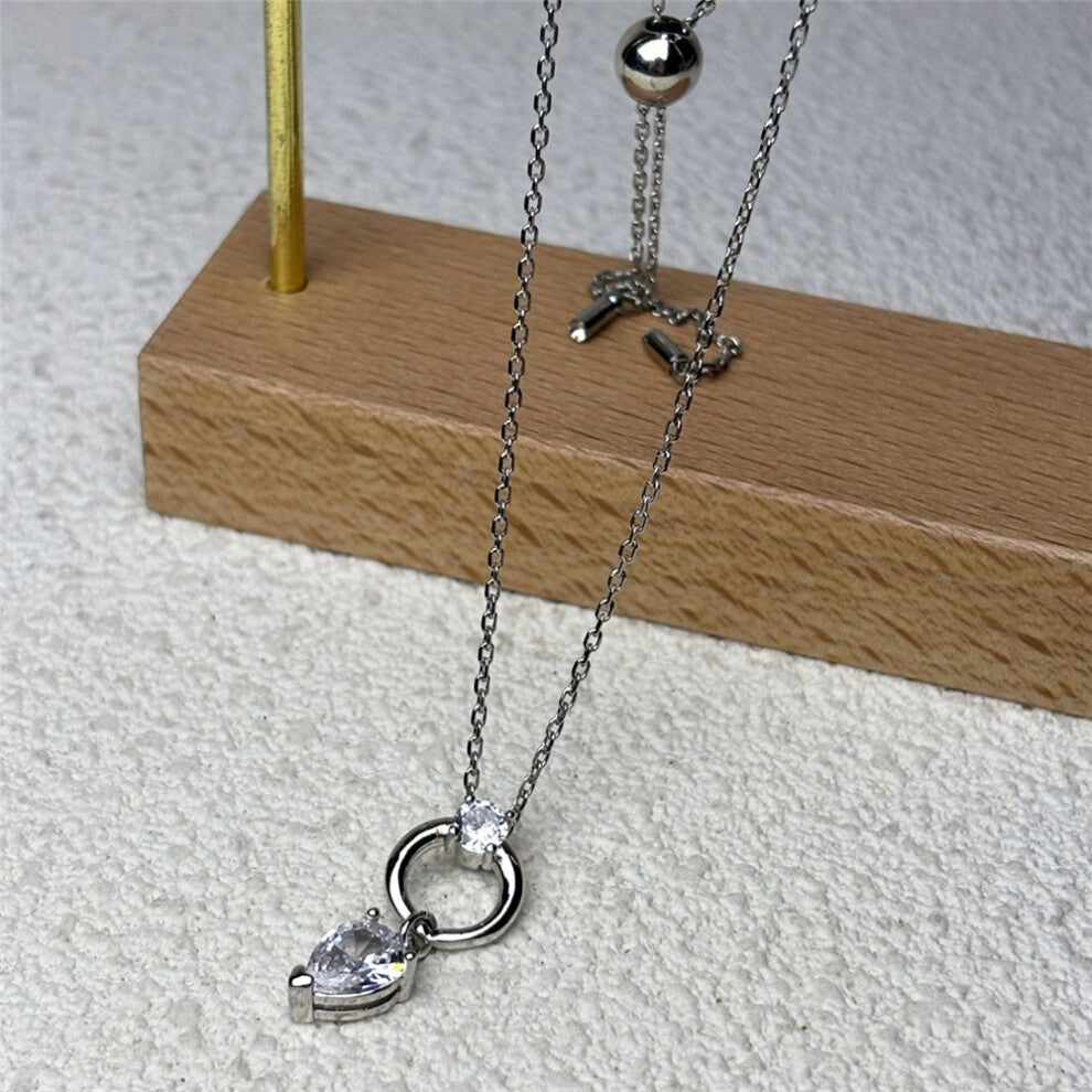 (Necklace1) S Original 2025 New Charms Black Crystal Necklace Water Drop Earrings Fine Jewelry Set for Women Romantic Party Accessories Gift