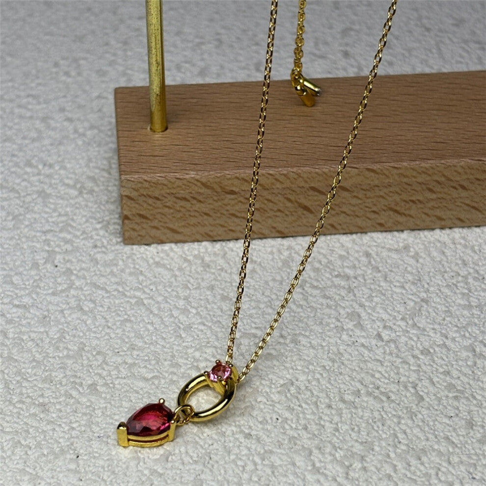 (Necklace5) S Original 2025 New Charms Black Crystal Necklace Water Drop Earrings Fine Jewelry Set for Women Romantic Party Accessories Gift