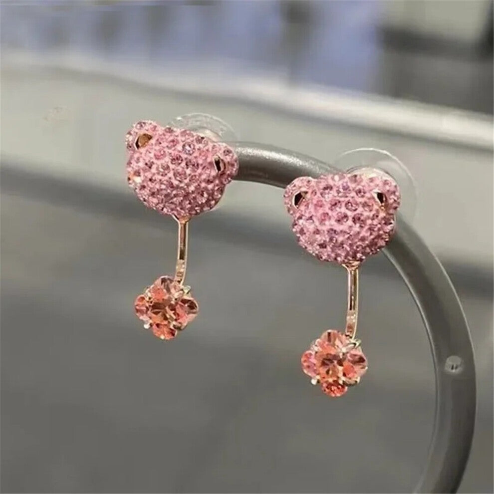 (Dark Khaki) S Original 2025 Trendy Fine Jewelry Set for Women Charms Little Bear Necklace Earring Bracelet Party Accessories Romantic Gifts