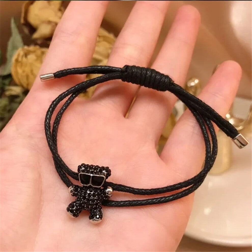 (Red) S Original 2025 Trendy Fine Jewelry Set for Women Charms Little Bear Necklace Earring Bracelet Party Accessories Romantic Gifts