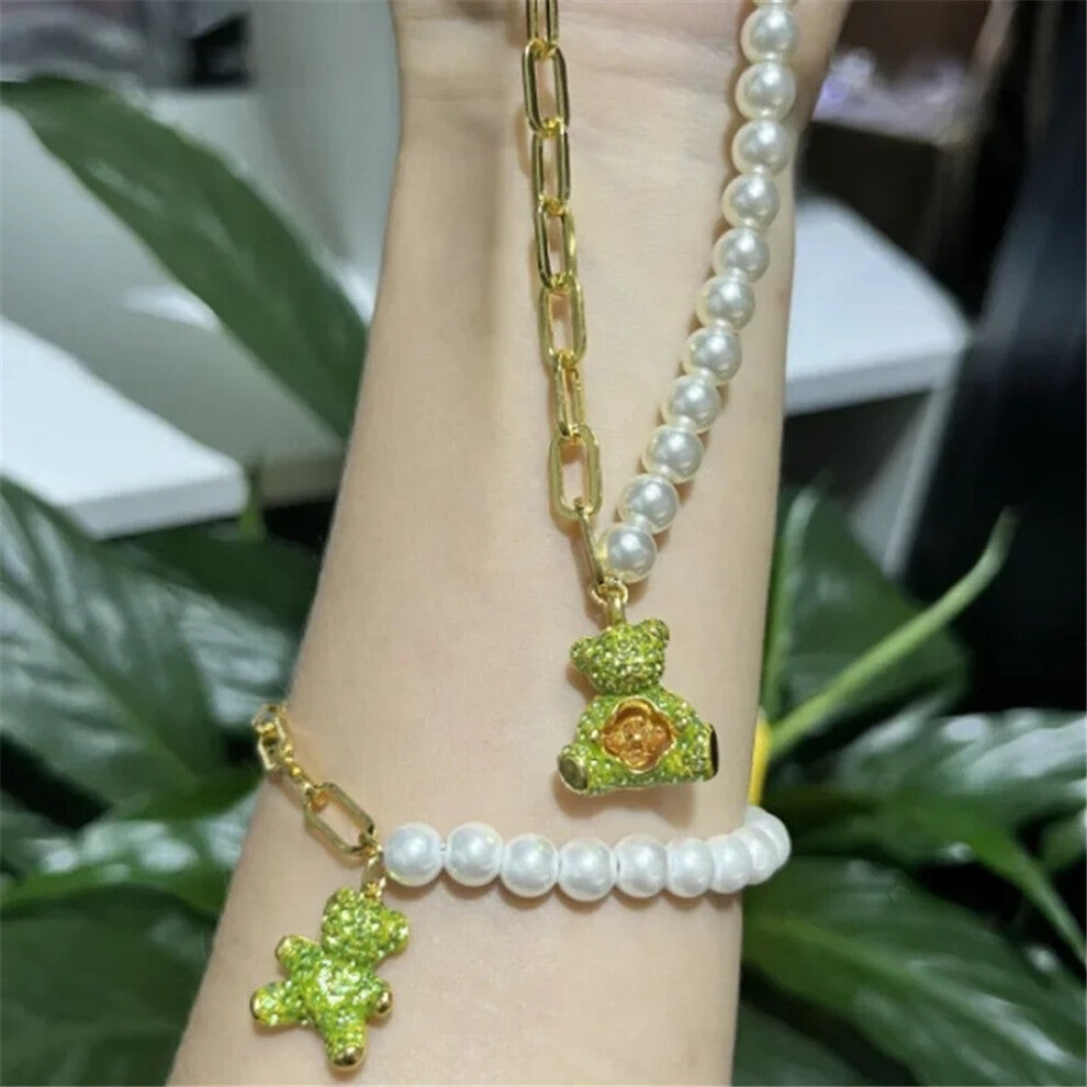 (Set3) S Original 2025 Trendy Fine Jewelry Set for Women Charms Little Bear Necklace Earring Bracelet Party Accessories Romantic Gifts