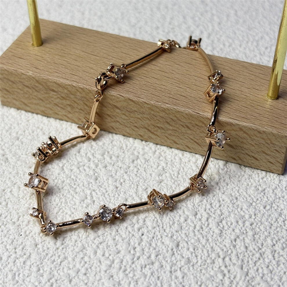 (Bracelet9) S Geometric Bracelet Zircon Crystal Original 2025 Fine Jewelry Earrings Set for Women Stainless Steel Romantic Gift