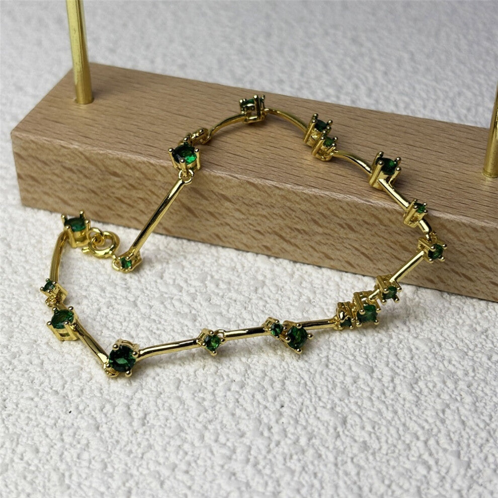 (Bracelet11) S Geometric Bracelet Zircon Crystal Original 2025 Fine Jewelry Earrings Set for Women Stainless Steel Romantic Gift