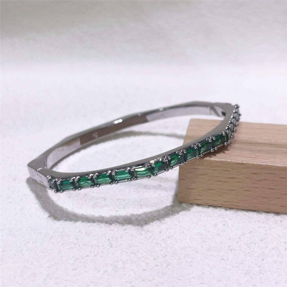 (Bracelet13) S Geometric Bracelet Zircon Crystal Original 2025 Fine Jewelry Earrings Set for Women Stainless Steel Romantic Gift