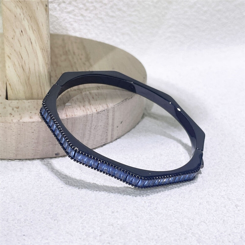 (Bracelet16) S Geometric Bracelet Zircon Crystal Original 2025 Fine Jewelry Earrings Set for Women Stainless Steel Romantic Gift