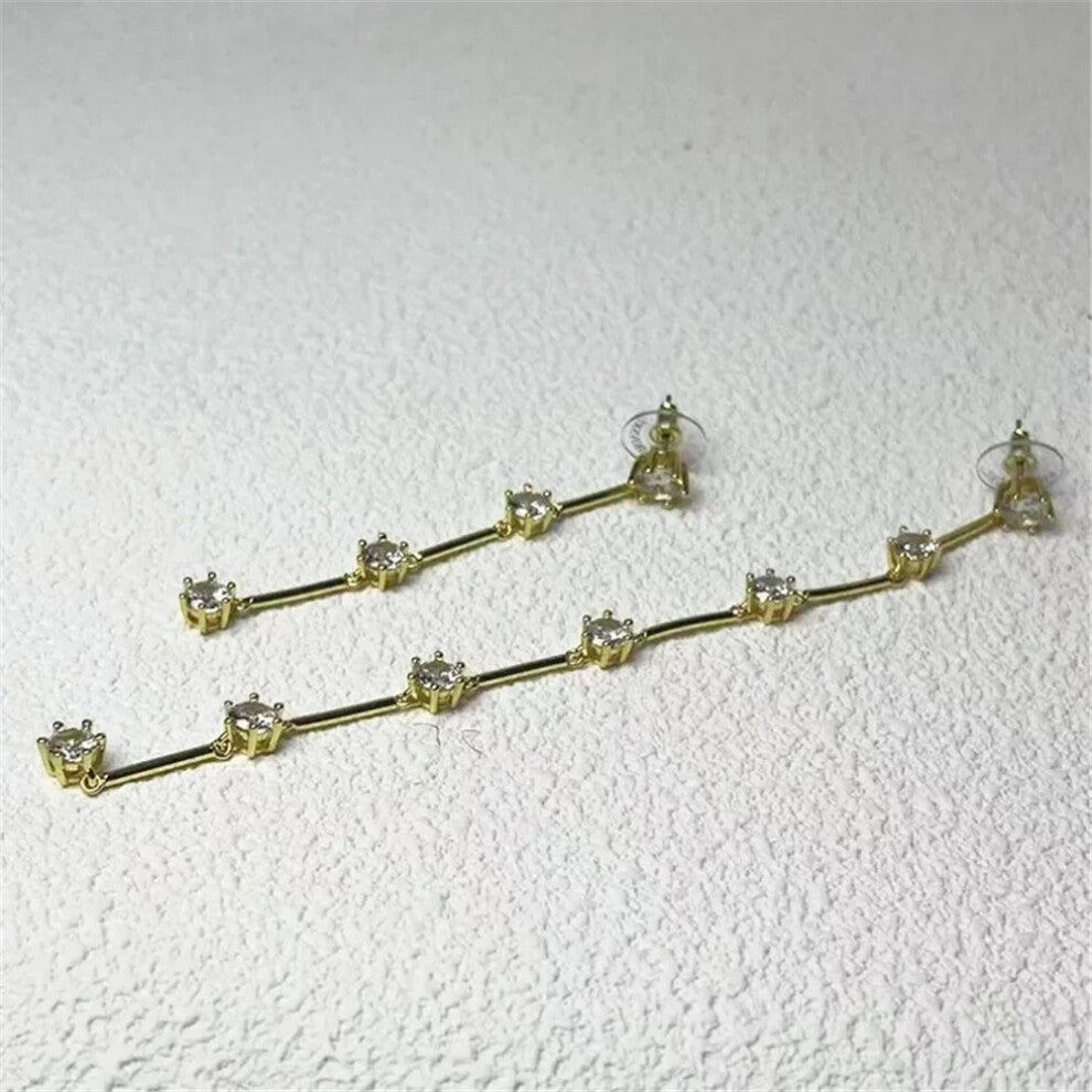 (Golden3) S 2025 New Charms Fine Jewelry Sets for Women Stainless Steel Geometric Luxury Golden Crystal Charms Women Party Accessories