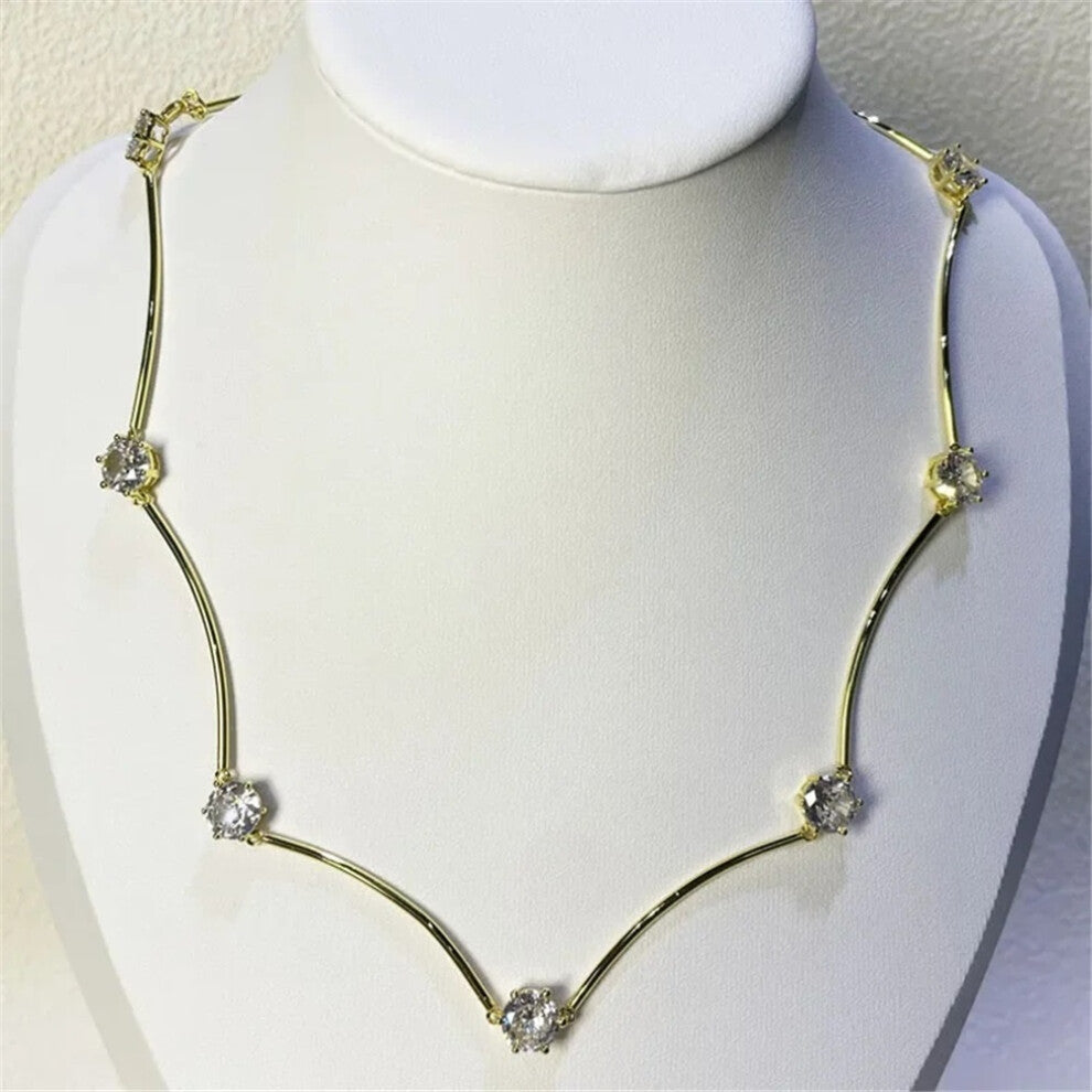 (Golden5) S 2025 New Charms Fine Jewelry Sets for Women Stainless Steel Geometric Luxury Golden Crystal Charms Women Party Accessories