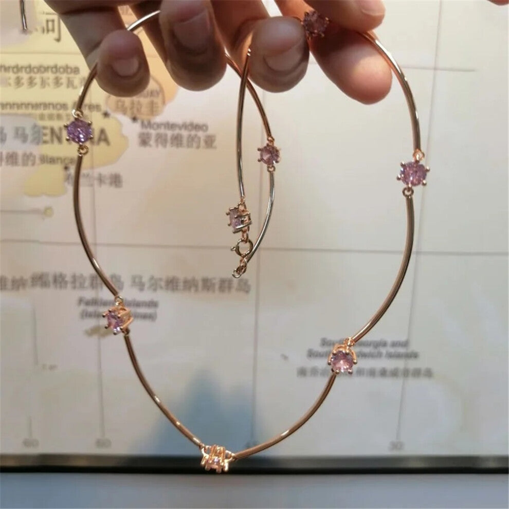 (Necklaces3) S 2025 New Charms Fine Jewelry Sets for Women Stainless Steel Geometric Luxury Golden Crystal Charms Women Party Accessories