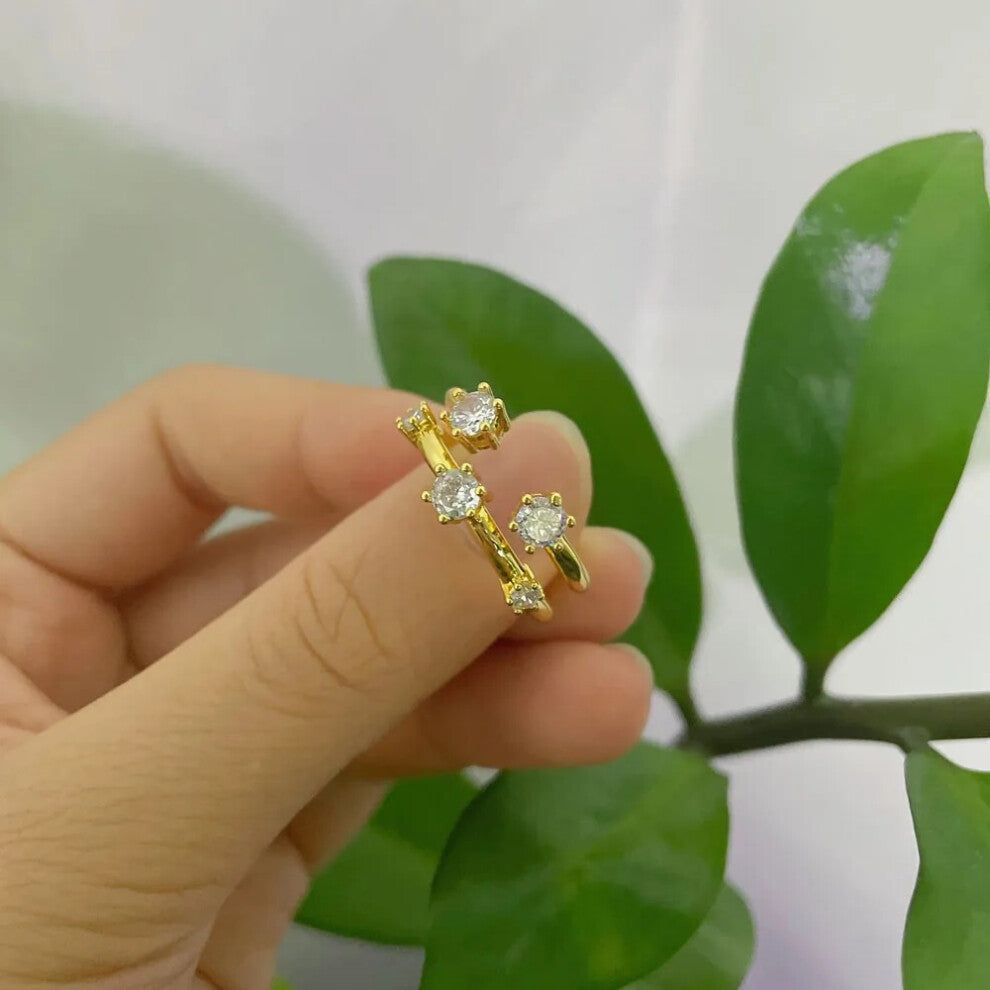 (Size 8 57mm2) S 2025 New Charms Fine Jewelry Sets for Women Stainless Steel Geometric Luxury Golden Crystal Charms Women Party Accessories