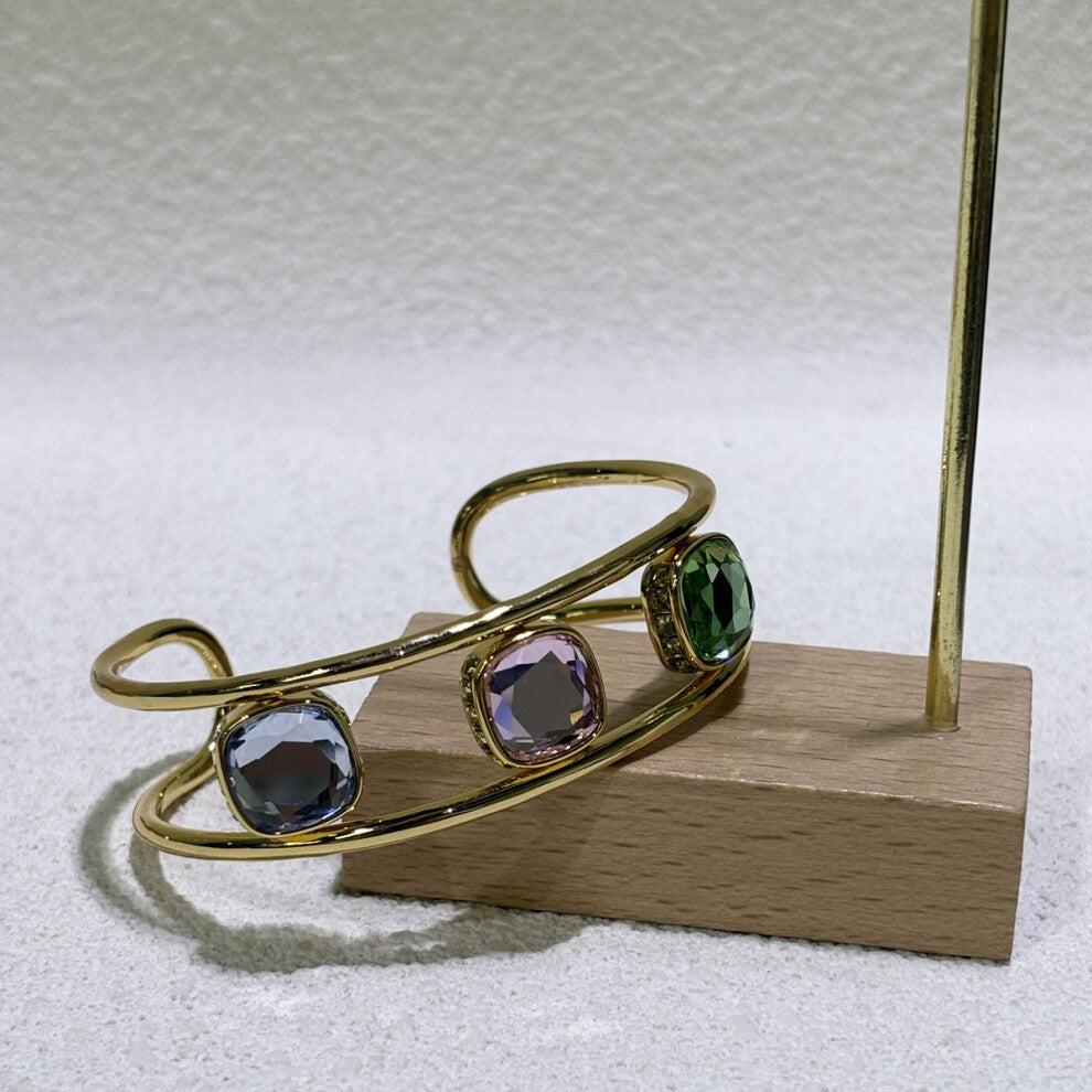 (Bracelet2) S Original 2025 Candy Earrings Necklace Bracelet Fine Jewelry Set Women Geometric Cube Candy Double-Sided Crystal Jewelry