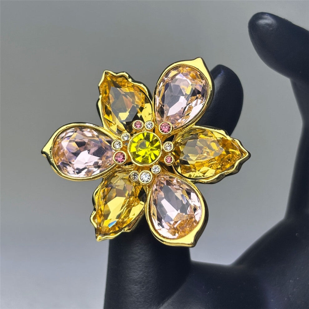 (Size 8 57mm) S Original 2025 New Fine Jewelry Set Charms Pink Flowers Earrings Necklace Bracelet Rings for Women Romantic Accessories