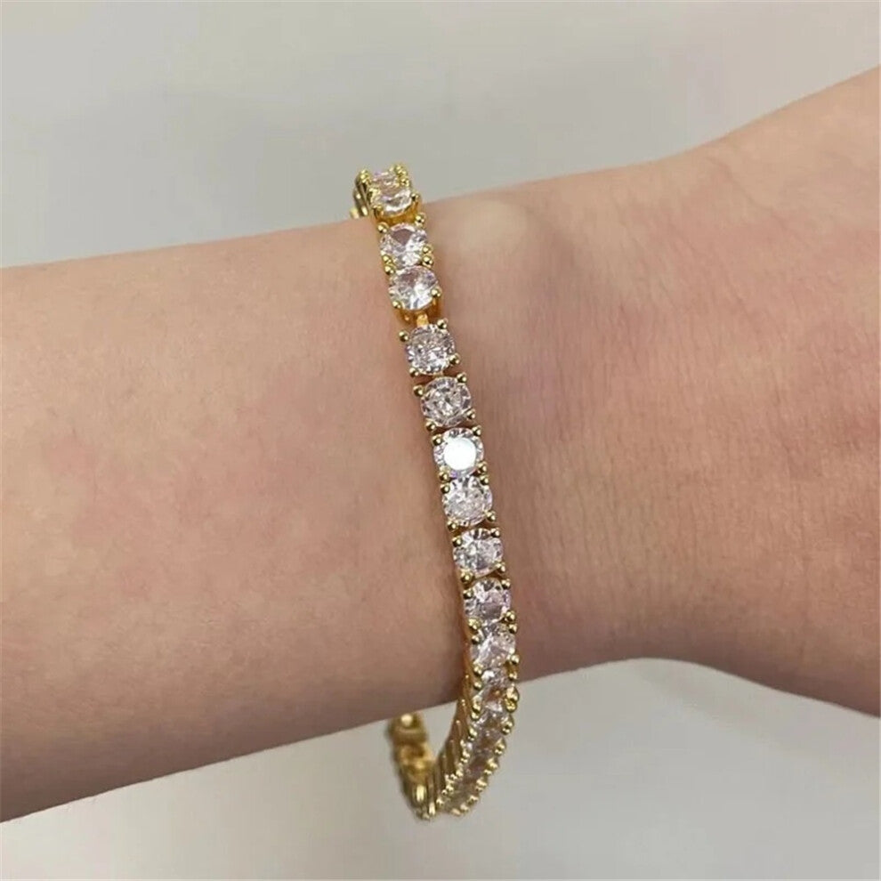 (B-9) S Charm 2025 New Trendy Crystal Fine Jewelry Sets for Women Luxury Tennis Necklace Earrings Bracelet Ring Party Accessories