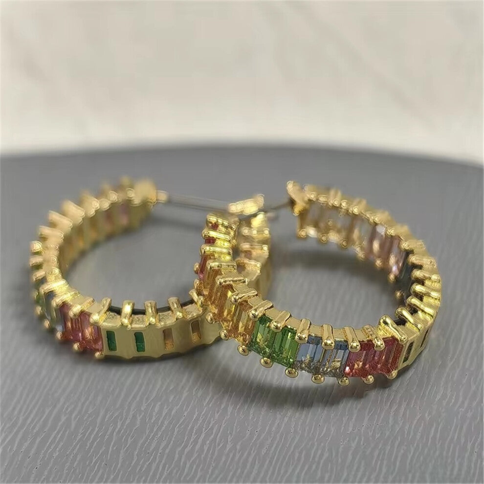 (E-1) S Charm 2025 New Trendy Crystal Fine Jewelry Sets for Women Luxury Tennis Necklace Earrings Bracelet Ring Party Accessories