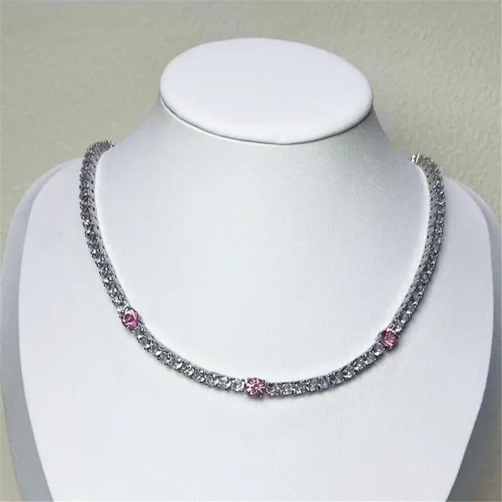 (Necklace1) S Charm 2025 New Trendy Crystal Fine Jewelry Sets for Women Luxury Tennis Necklace Earrings Bracelet Ring Party Accessories