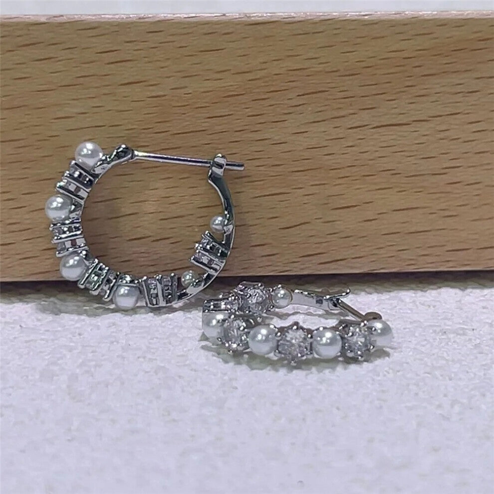 (black) S Original 2025 New Zircon Crystal Three-layer Crystal Necklace Fine Jewelry Earrings Set for Women Stainless Steel Romantic Gift