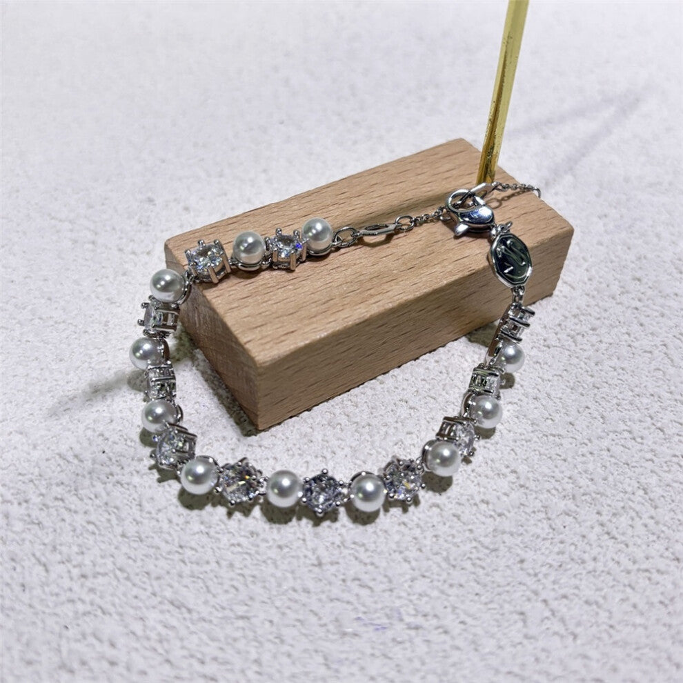 (Bracelet3) S Original 2025 New Zircon Crystal Three-layer Crystal Necklace Fine Jewelry Earrings Set for Women Stainless Steel Romantic Gift