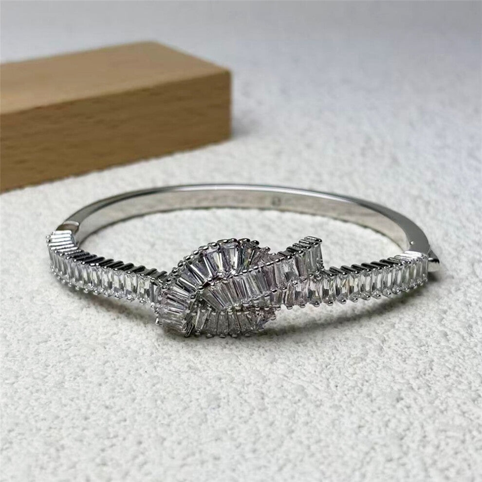 (Bracelet1) S Original 2025 New Geometric Charm Fine Jewelry Set for Women Rotation Necklace Bracelet Earrings Romantic Jewelry Gift