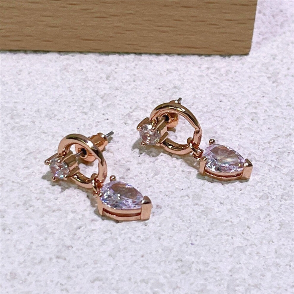 (Earring1) S Original 2025 New Geometric Charm Fine Jewelry Set for Women Rotation Necklace Bracelet Earrings Romantic Jewelry Gift