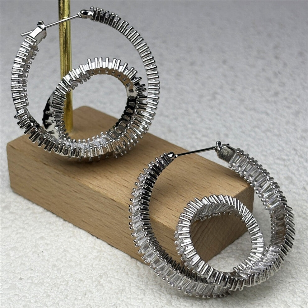 (Earring2) S Original 2025 New Geometric Charm Fine Jewelry Set for Women Rotation Necklace Bracelet Earrings Romantic Jewelry Gift