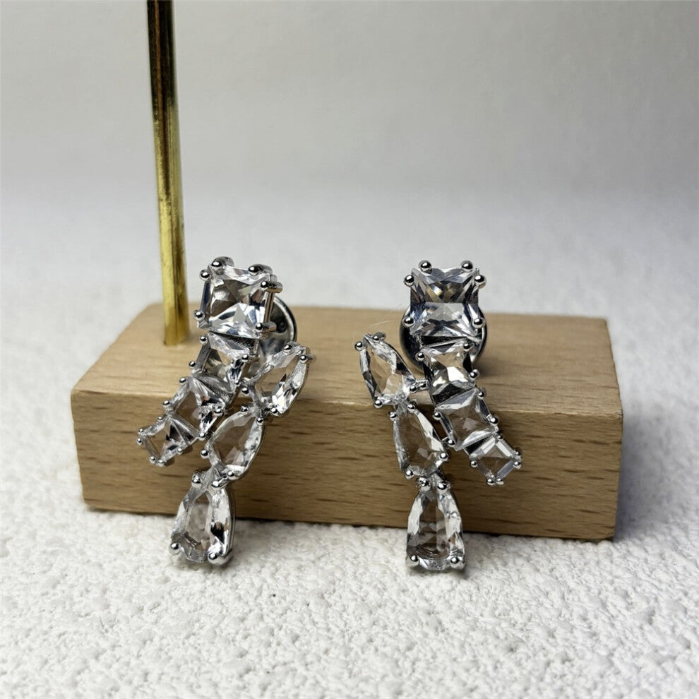 (Earrings) S Original 2025 New Geometric Charm Fine Jewelry Set for Women Rotation Necklace Bracelet Earrings Romantic Jewelry Gift