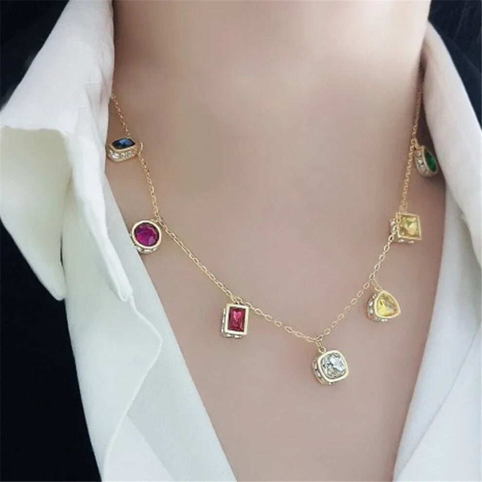 (Necklace) S Original Trendy Ambilight Necklace Bracelet for Women Fashion Fine Jewelry Sets Luxury Earrings Party Accessories Free Shipping