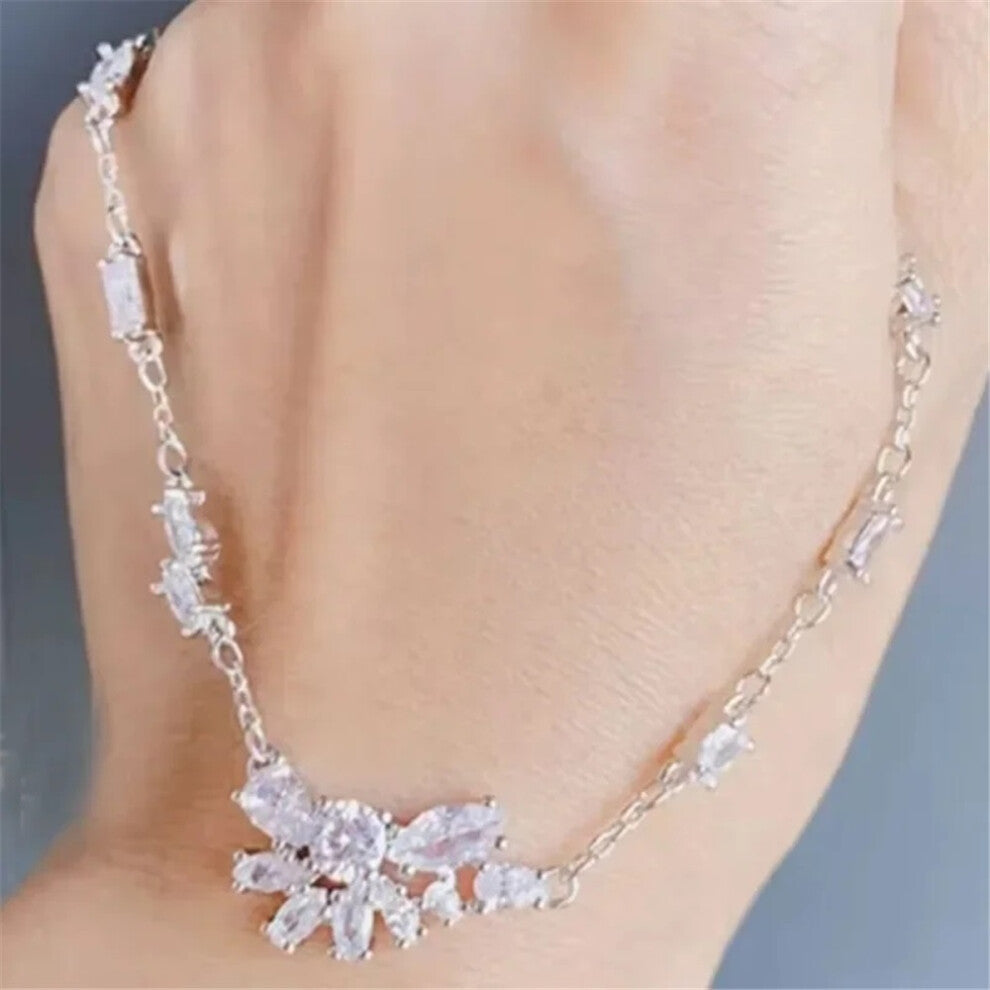 (Necklace1) S Original Luxury Candy White Crystal Necklace for Women Trendy Fine Jewelry Sets Charms Candy Earrings Bracelet Party Accessories