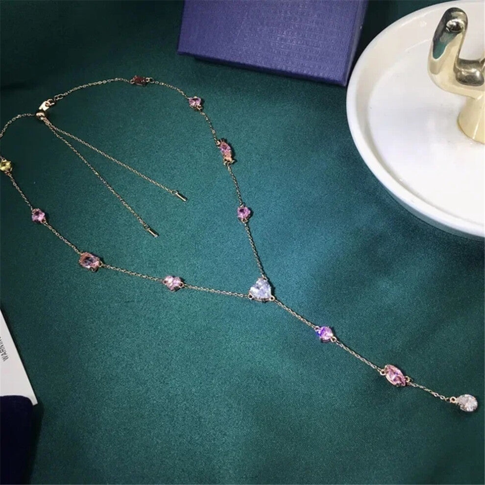 (Necklace5) S Original Luxury Candy White Crystal Necklace for Women Trendy Fine Jewelry Sets Charms Candy Earrings Bracelet Party Accessories