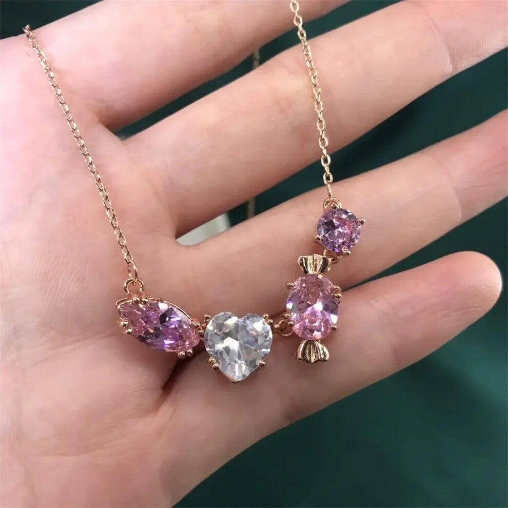 (Necklace6) S Original Luxury Candy White Crystal Necklace for Women Trendy Fine Jewelry Sets Charms Candy Earrings Bracelet Party Accessories