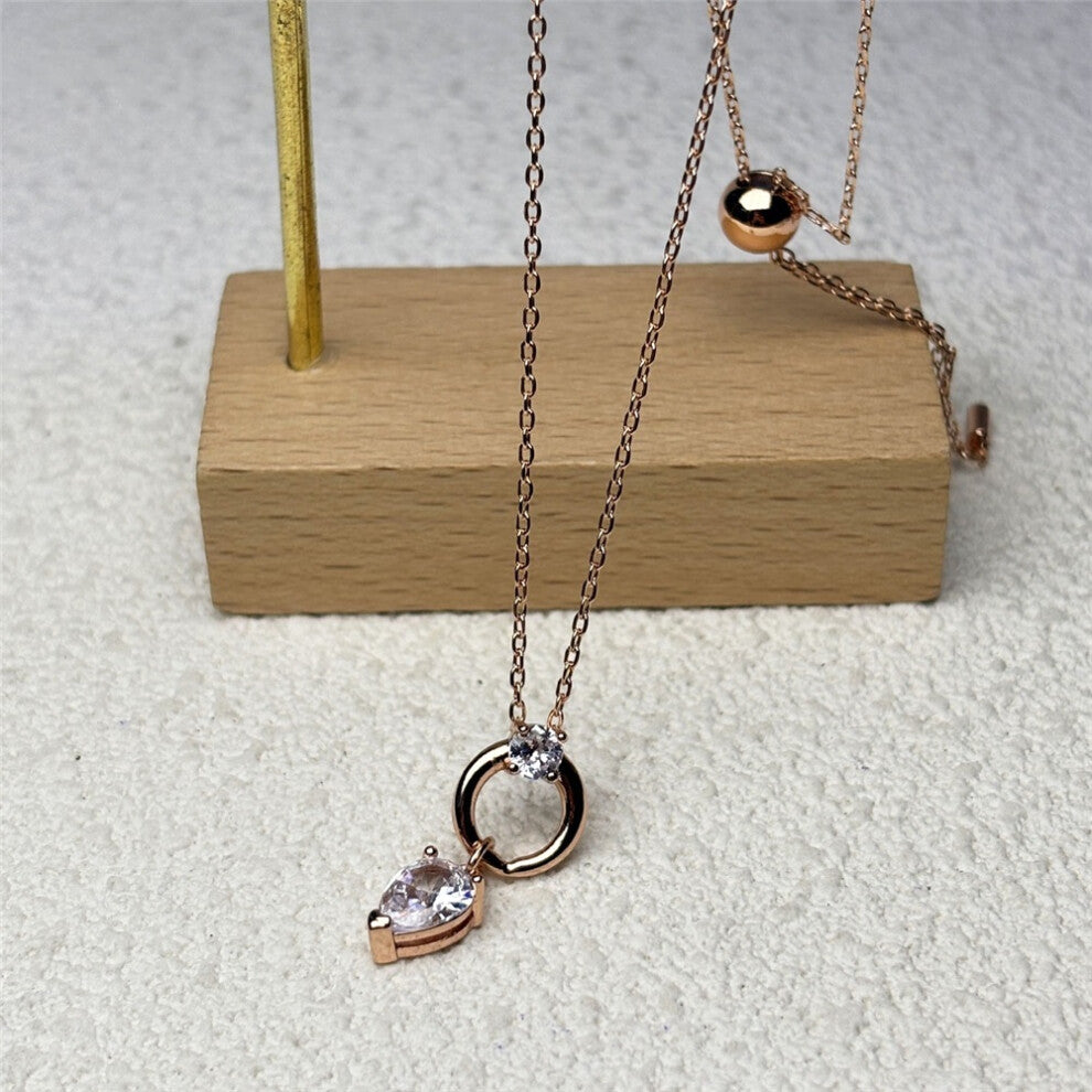 (Necklace2) S Original 2025 New Charms Black Crystal Necklace Water Drop Earrings Fine Jewelry Set for Women Romantic Party Accessories Gift