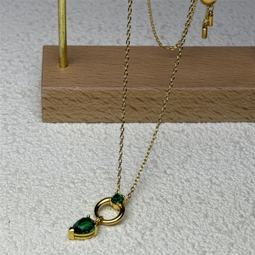 (Necklace3) S Original 2025 New Charms Black Crystal Necklace Water Drop Earrings Fine Jewelry Set for Women Romantic Party Accessories Gift