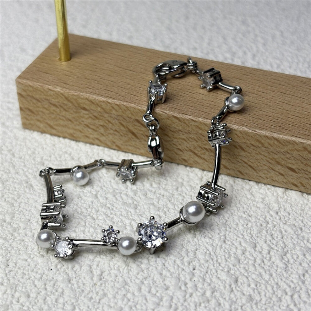 (Bracelet3) S Geometric Bracelet Zircon Crystal Original 2025 Fine Jewelry Earrings Set for Women Stainless Steel Romantic Gift