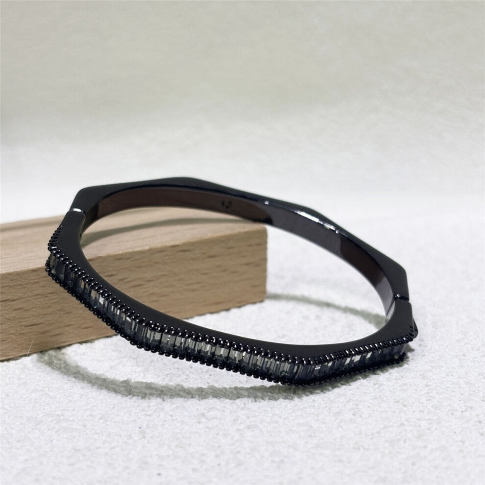 (Bracelet15) S Geometric Bracelet Zircon Crystal Original 2025 Fine Jewelry Earrings Set for Women Stainless Steel Romantic Gift