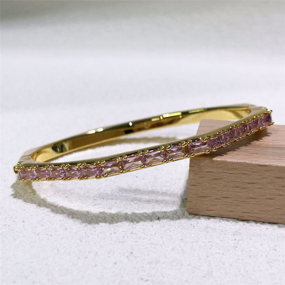 (Bracelet17) S Geometric Bracelet Zircon Crystal Original 2025 Fine Jewelry Earrings Set for Women Stainless Steel Romantic Gift