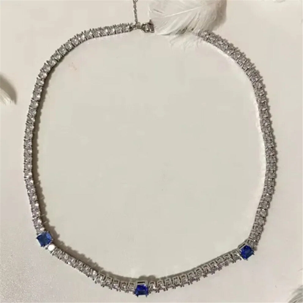 (Necklace2) S Charm 2025 New Trendy Crystal Fine Jewelry Sets for Women Luxury Tennis Necklace Earrings Bracelet Ring Party Accessories