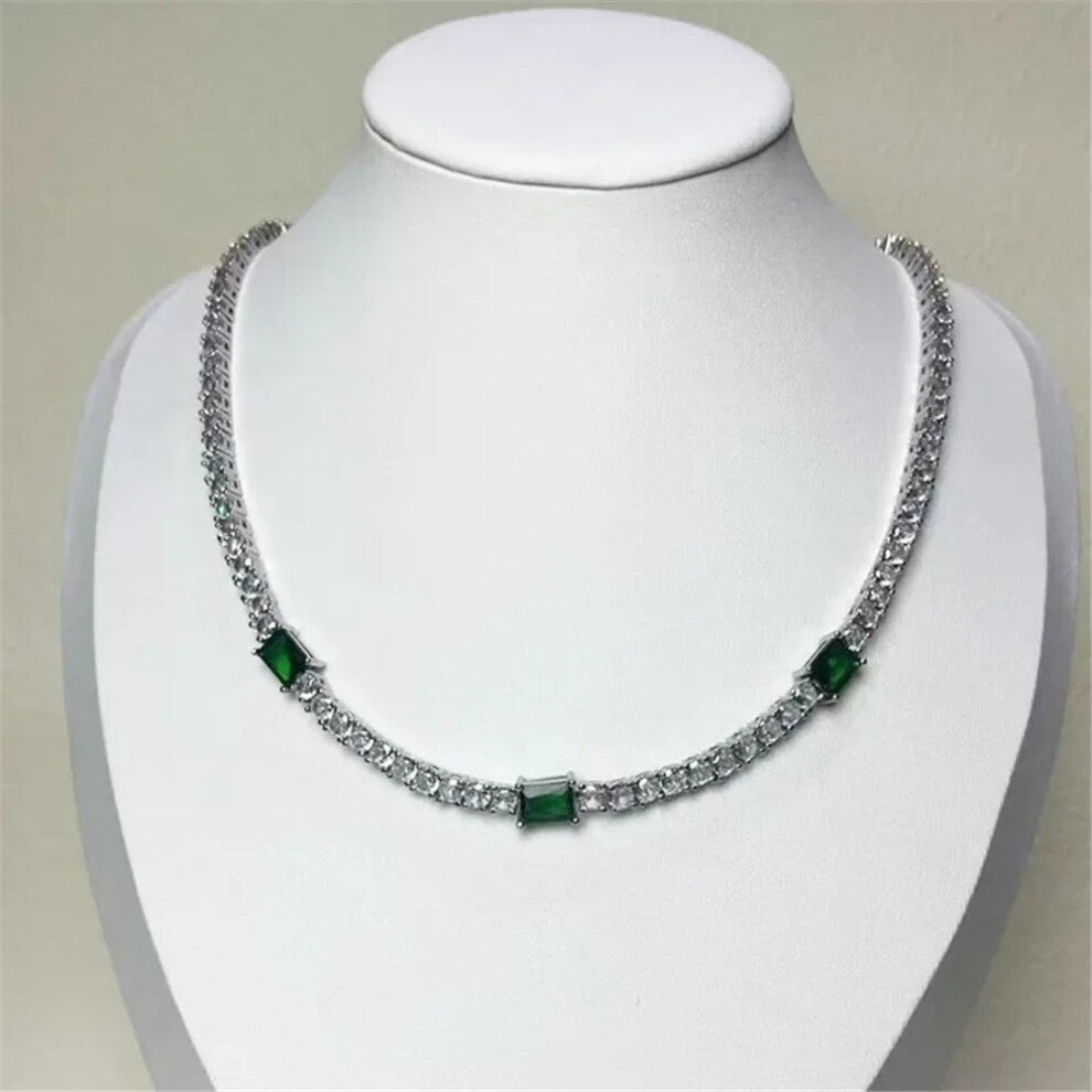 (Necklace3) S Charm 2025 New Trendy Crystal Fine Jewelry Sets for Women Luxury Tennis Necklace Earrings Bracelet Ring Party Accessories