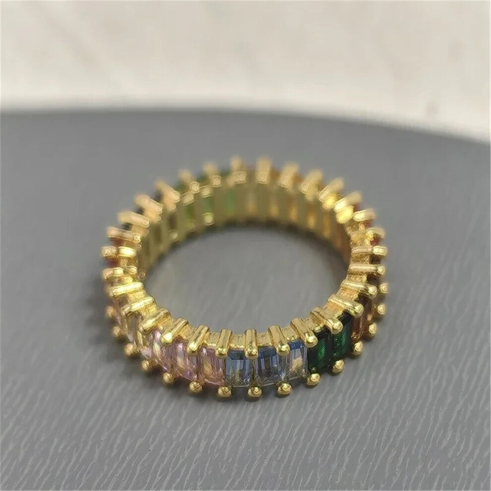 (Size 6 52mm) S Charm 2025 New Trendy Crystal Fine Jewelry Sets for Women Luxury Tennis Necklace Earrings Bracelet Ring Party Accessories