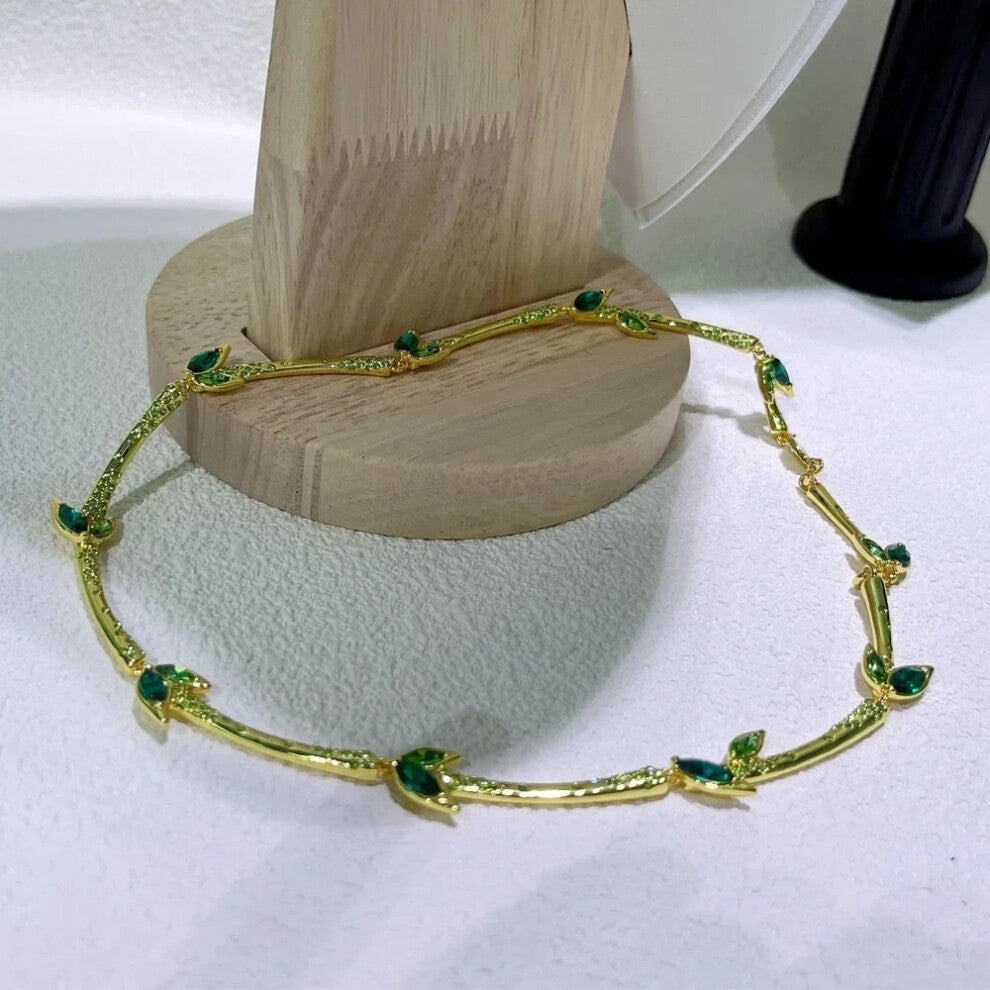 (Necklace2) S Original Bamboo 2025 NEW Luxury Fashion Fine Jewelry Set for Women Bamboo Necklace Earrings Bracelet Ring Party Accessories