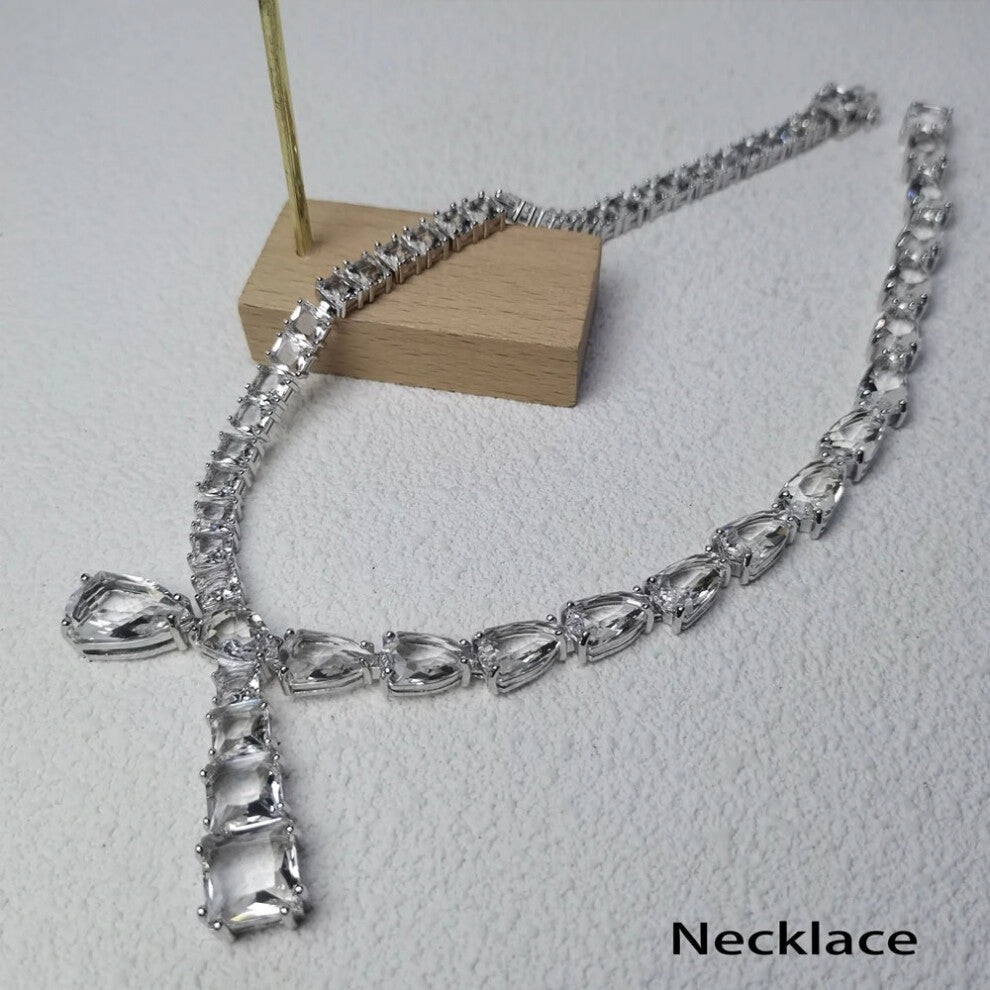 (Necklace2) S Original 2025 New Geometric Charm Fine Jewelry Set for Women Rotation Necklace Bracelet Earrings Romantic Jewelry Gift