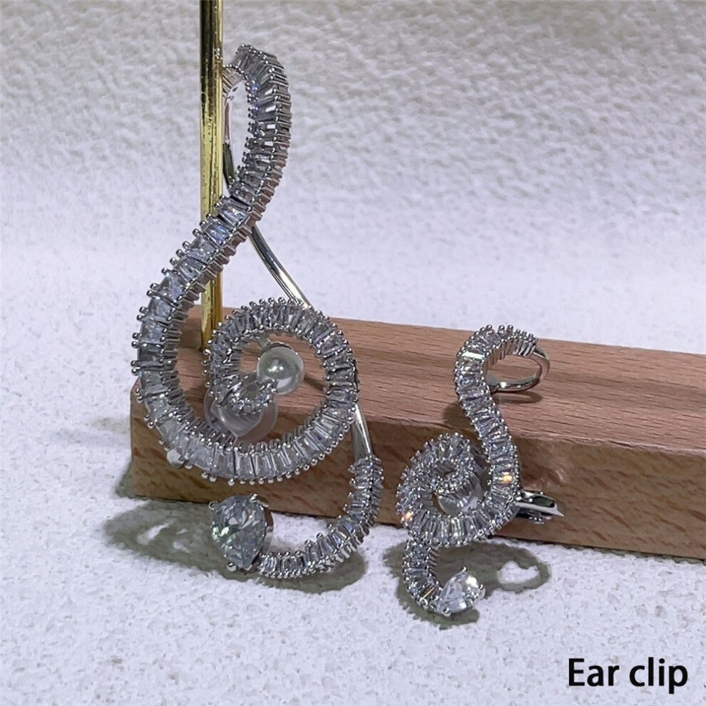 (Ear clip) S Original 2025 Heart Necklace New High Quality Fine Jewelry Set Charms Love Pearl Necklace for Women Jewelry Romantic Jewelry