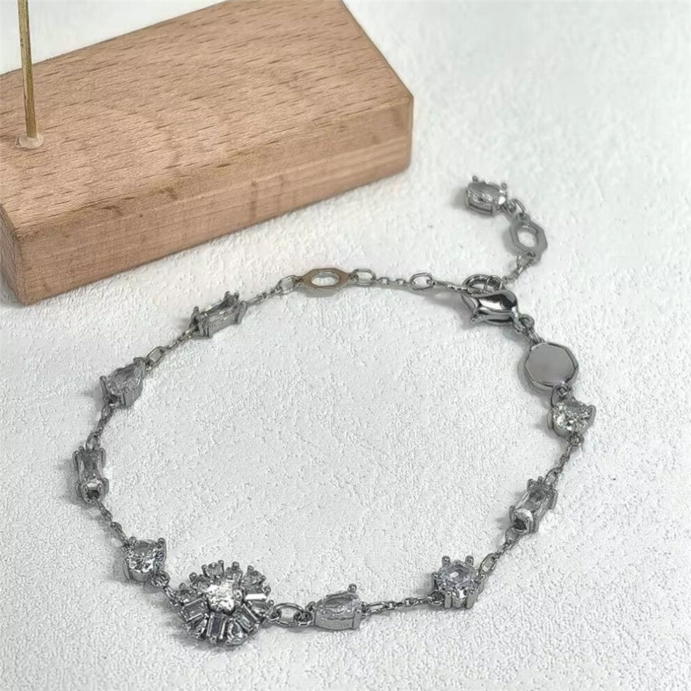 (BROWN) S Original 2025 Clover Earring Trendy Crystal Jewelry Set for Women Flower Clover Necklace Bracelet Jewelry Party Accessories