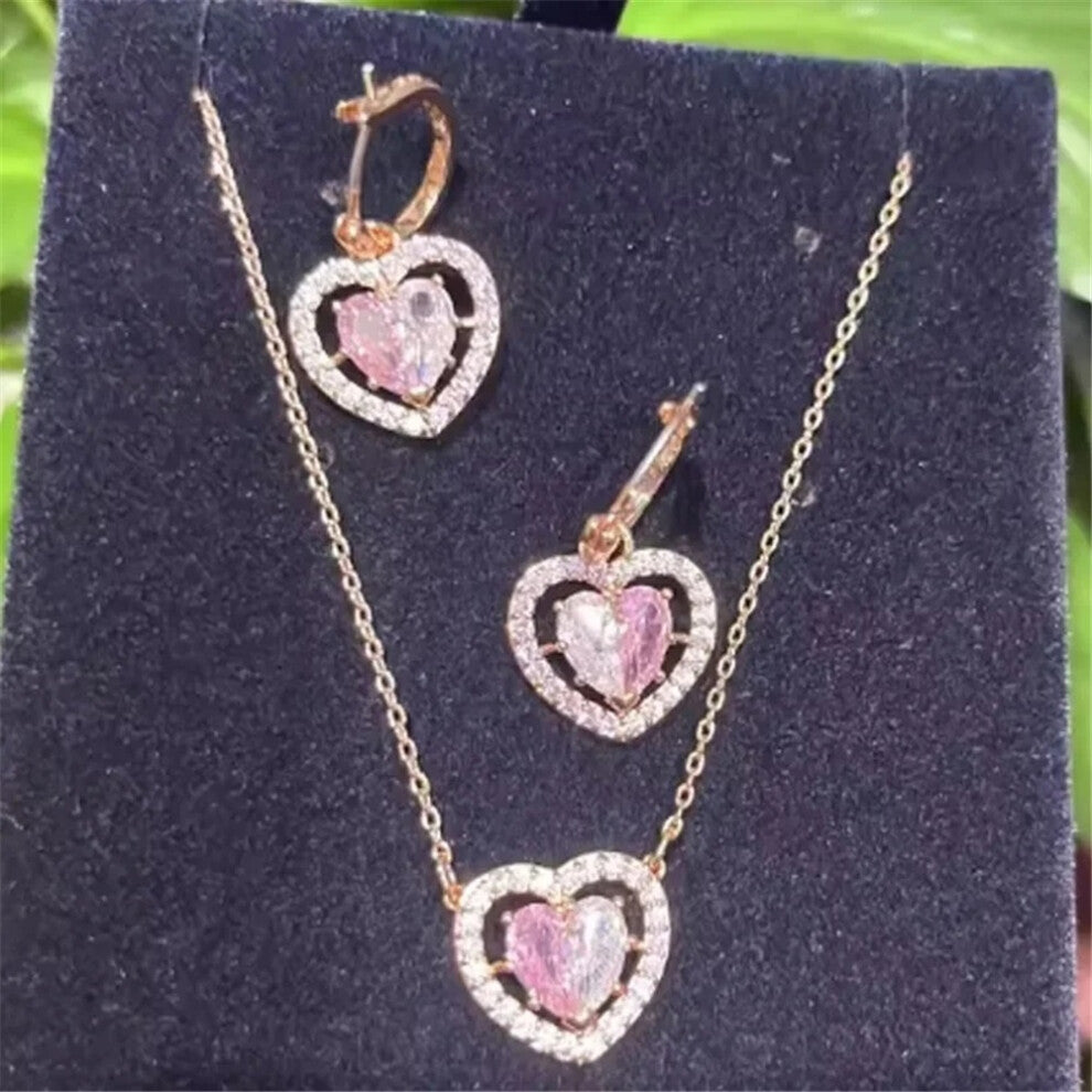 (Set) S Original Luxury Candy White Crystal Necklace for Women Trendy Fine Jewelry Sets Charms Candy Earrings Bracelet Party Accessories