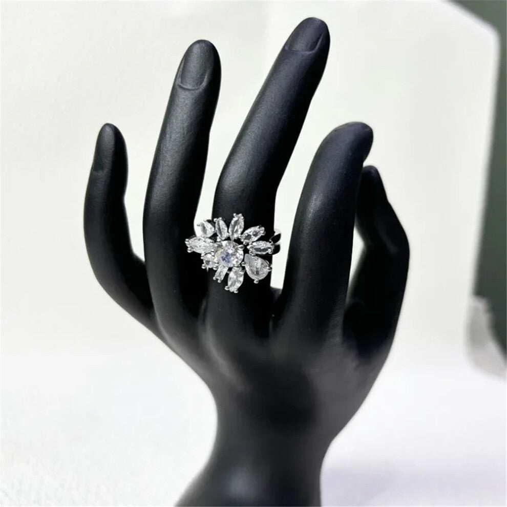 (Size 7 54mm) S Original Luxury Candy White Crystal Necklace for Women Trendy Fine Jewelry Sets Charms Candy Earrings Bracelet Party Accessories