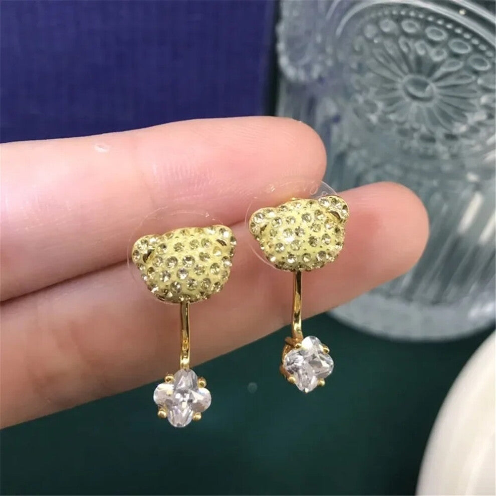 (Apricot) S Original 2025 Trendy Fine Jewelry Set for Women Charms Little Bear Necklace Earring Bracelet Party Accessories Romantic Gifts