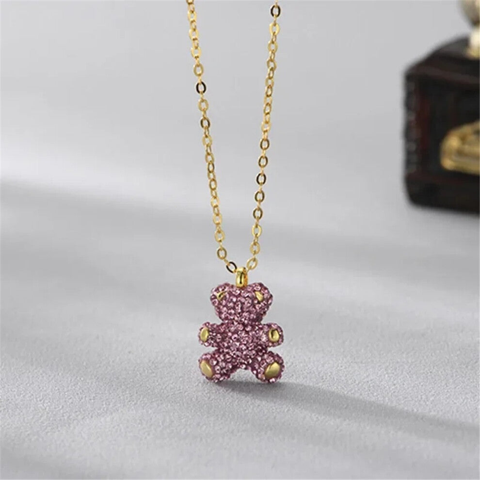 (Blue1) S Original 2025 Trendy Fine Jewelry Set for Women Charms Little Bear Necklace Earring Bracelet Party Accessories Romantic Gifts