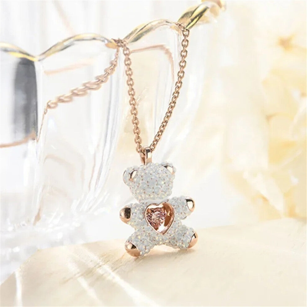 (Navy Blue) S Original 2025 Trendy Fine Jewelry Set for Women Charms Little Bear Necklace Earring Bracelet Party Accessories Romantic Gifts