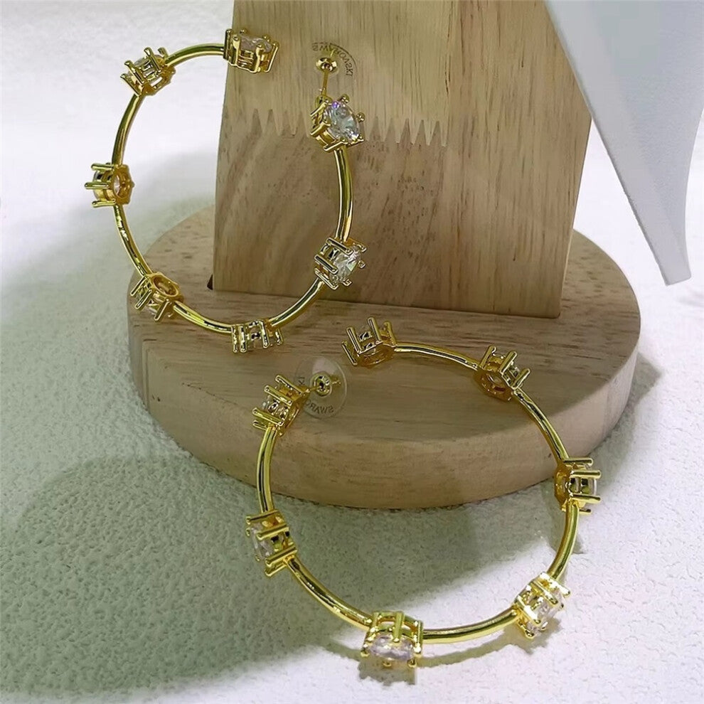 (Golden4) S 2025 New Charms Fine Jewelry Sets for Women Stainless Steel Geometric Luxury Golden Crystal Charms Women Party Accessories