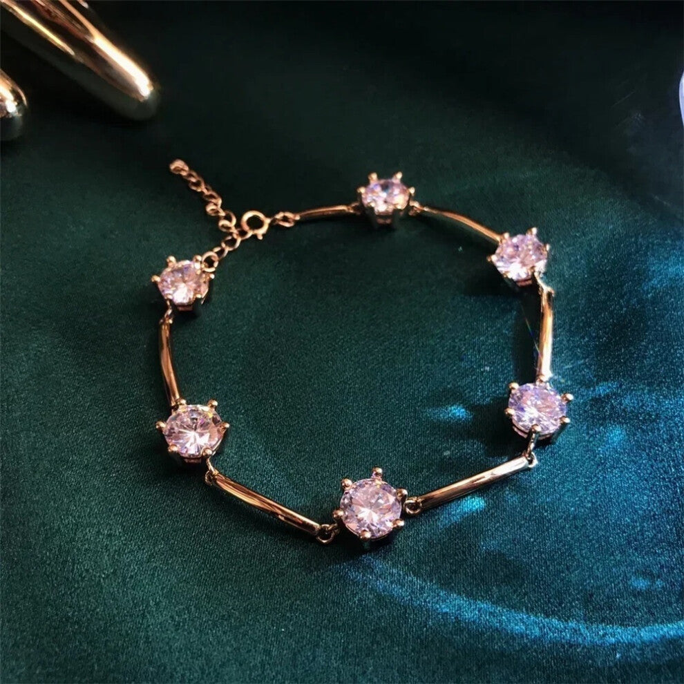 (Rose Gold1) S 2025 New Charms Fine Jewelry Sets for Women Stainless Steel Geometric Luxury Golden Crystal Charms Women Party Accessories