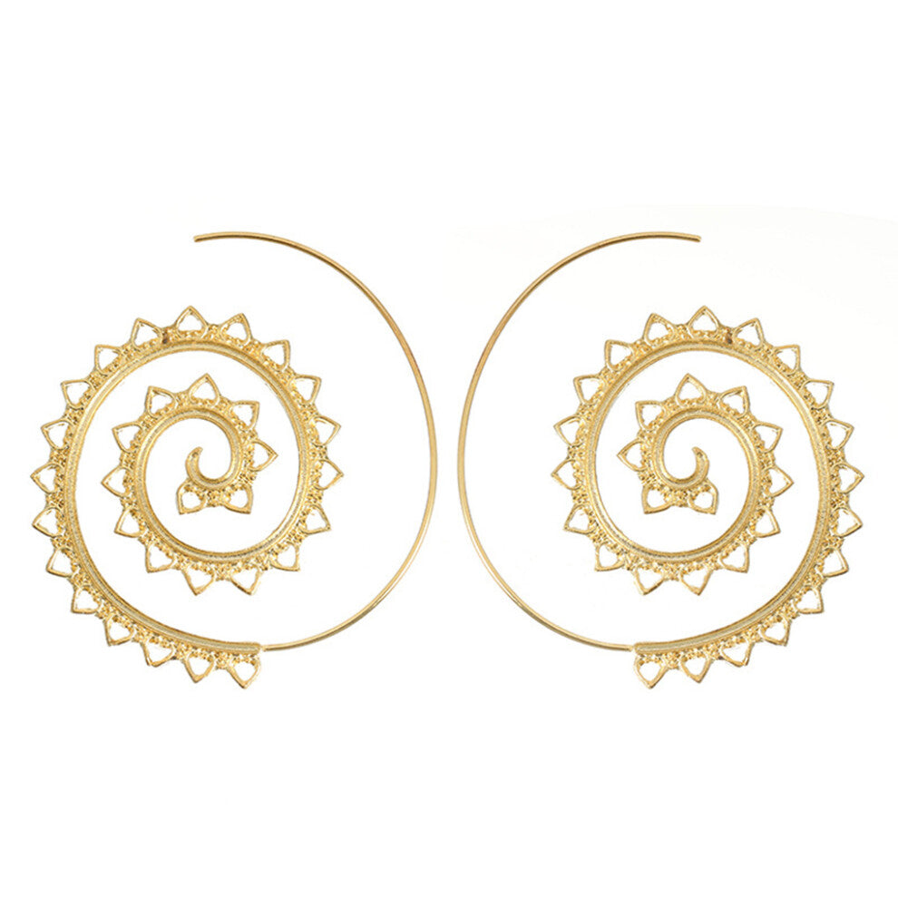 Earrings Round Whirlpool Spiral Gear Shape Ear Dangle Earring