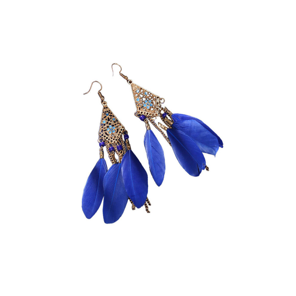 (royal blue) Beaded Earrings Classical Portable Comfortable Ear Pendants for Women