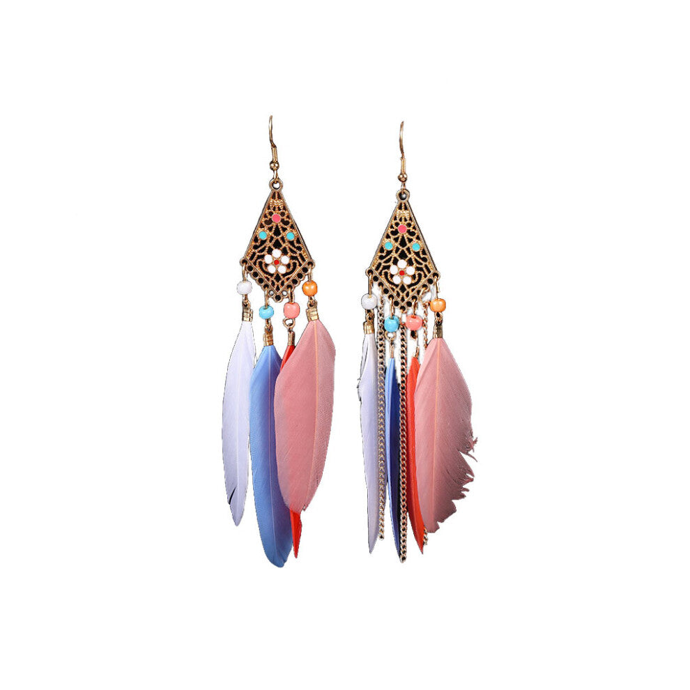 (light color mix) Beaded Earrings Classical Portable Comfortable Ear Pendants for Women